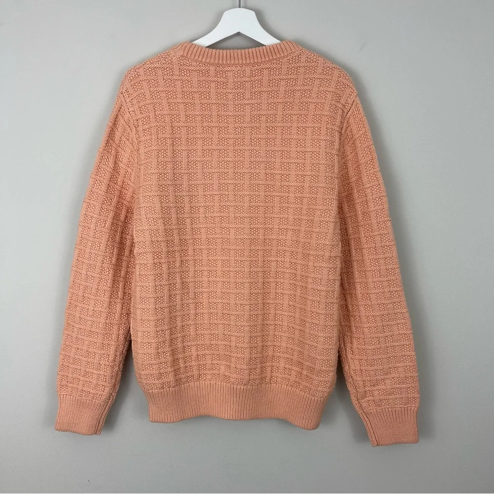 J. Crew Cotton Sweater in Checkered Stitch